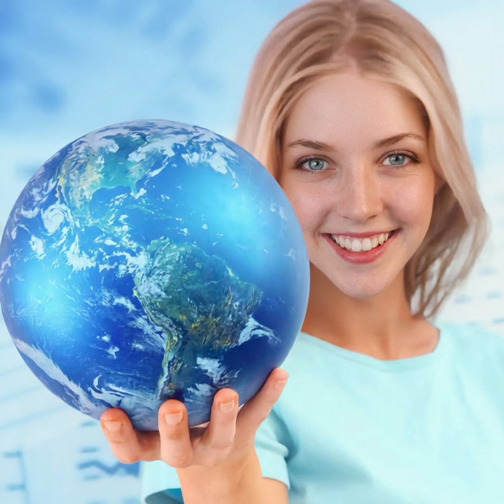 Woman Holding Globe
